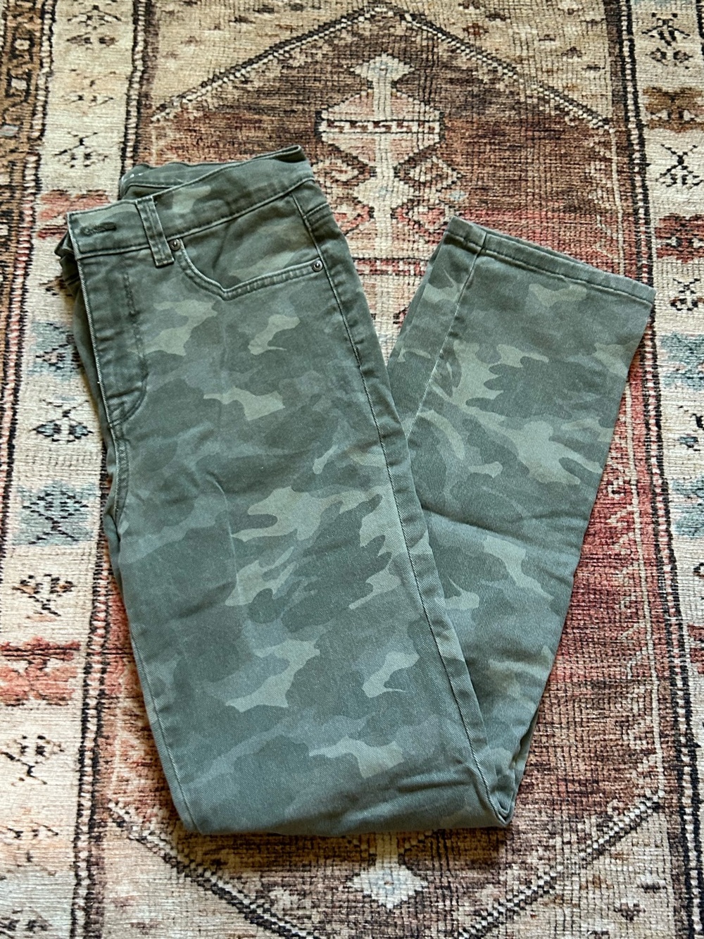 Camo print jeans